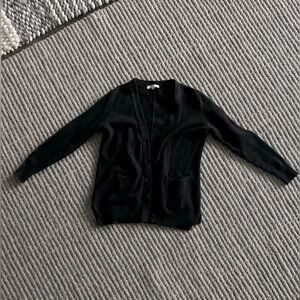 Madewell dark grey waffle cardigan